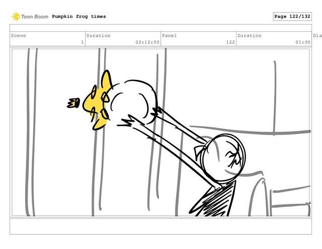 Scene
1
Duration
02:12:00
Panel
122
Duration
01:00
Dia
Pumpkin frog times Page 122/132
