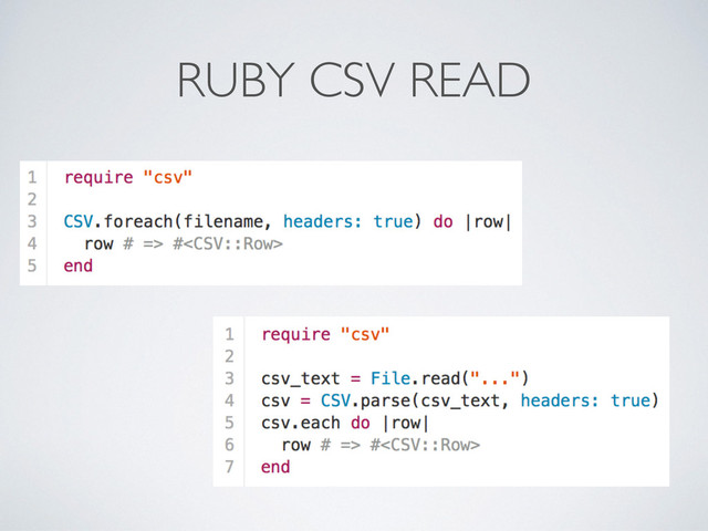 RUBY CSV READ
