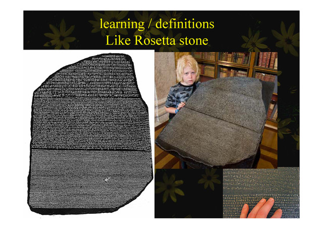 learning / definitions
Lik R tt t
Like Rosetta stone
