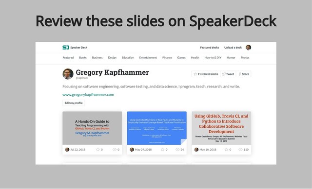 Review these slides on SpeakerDeck
