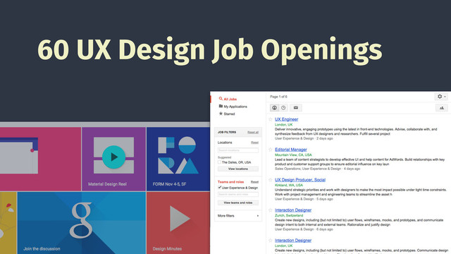 60 UX Design Job Openings
