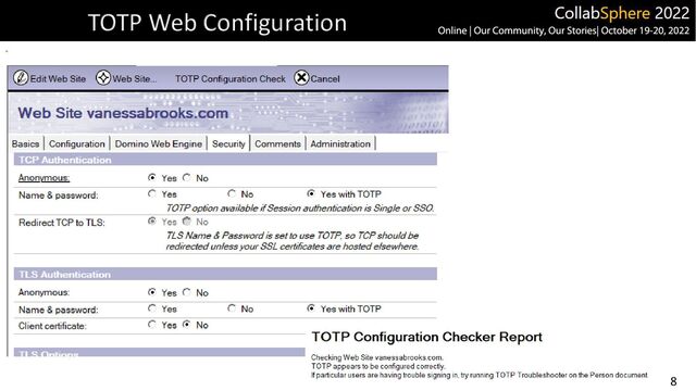 8
TOTP Web Configuration
