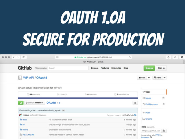 OAUTH 1.0a

SECURE FOR PRODUCTION
