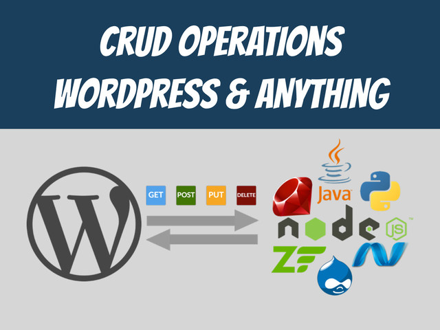 CrUD Operations

WordPress & ANYTHING
