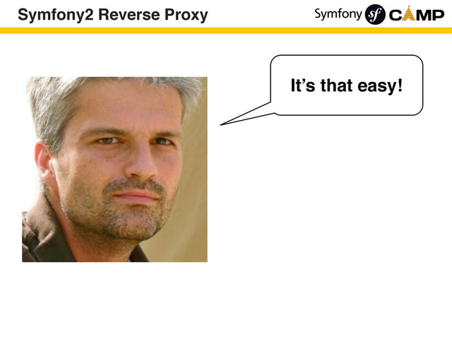 Symfony2 Reverse Proxy
It’s that easy!
