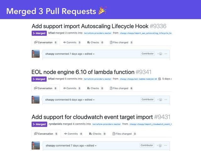 Merged 3 Pull Requests 
