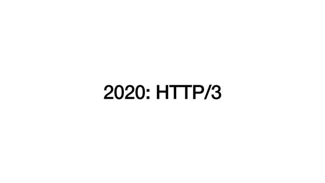 2020: HTTP/3

