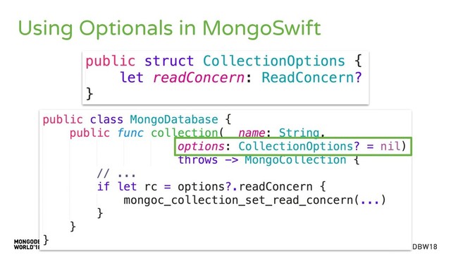 Using Optionals in MongoSwift
