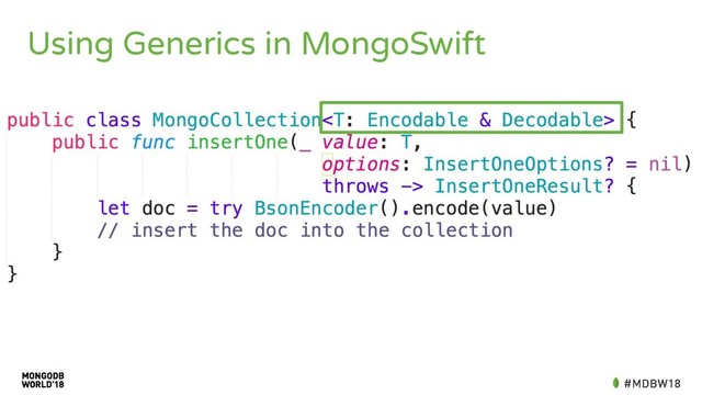 Using Generics in MongoSwift
