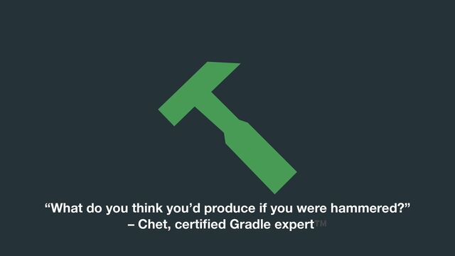 “What do you think you’d produce if you were hammered?” 
– Chet, certi
fi
ed Gradle expert™
