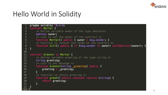 Hello World in Solidity
37

