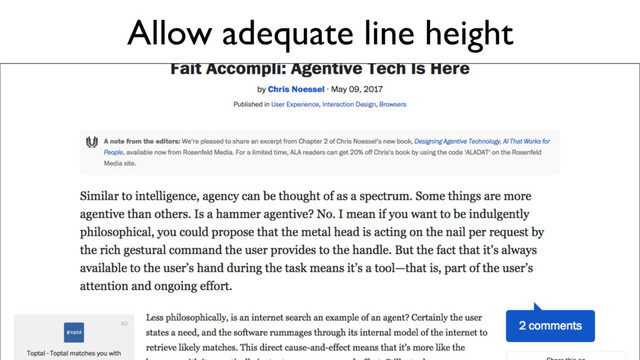 Allow adequate line height
