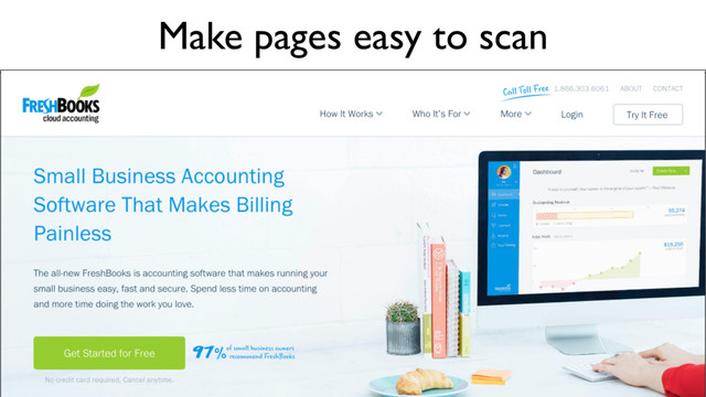 Make pages easy to scan

