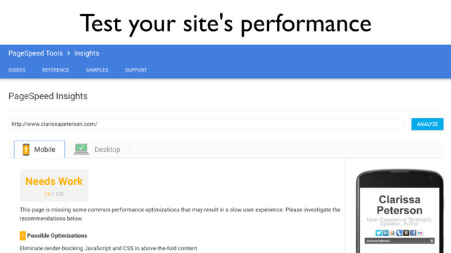 Test your site's performance
