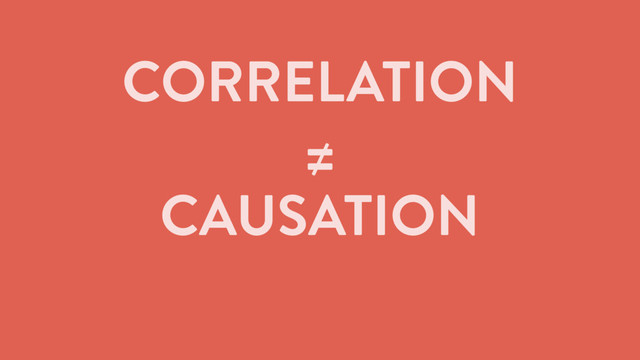 CORRELATION
≠
CAUSATION
