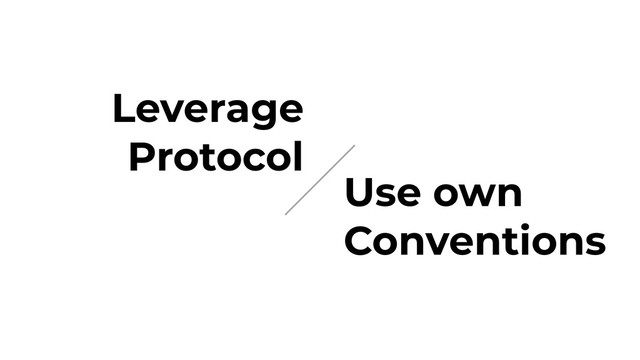 Leverage
Protocol
Use own
Conventions

