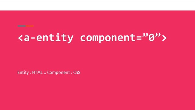 
Entity : HTML :: Component : CSS
