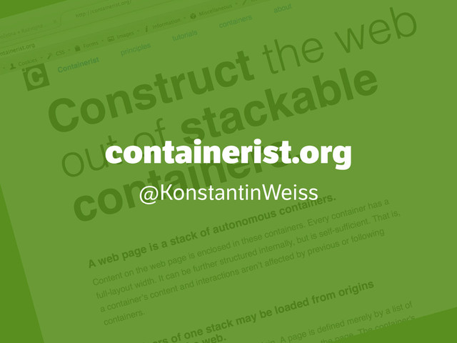 containerist.org
@KonstantinWeiss
