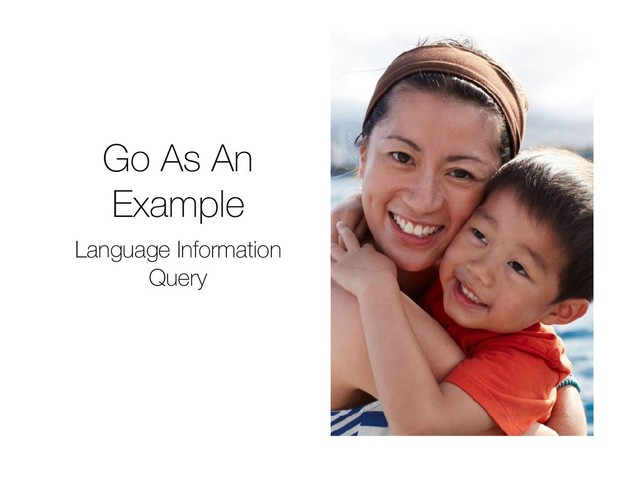 Go As An
Example
Language Information
Query

