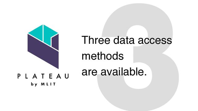 3
Three data access
methods
are available.
