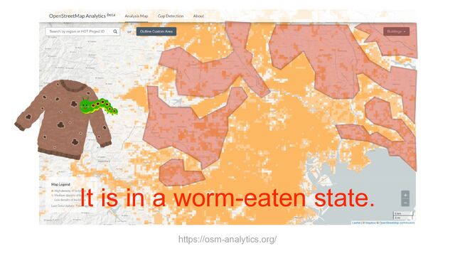 https://osm-analytics.org/
It is in a worm-eaten state.
