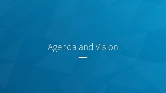Agenda and Vision
