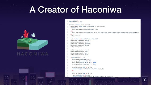 A Creator of Haconiwa
5
