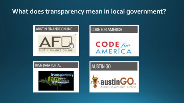 What does transparency mean in local government?
