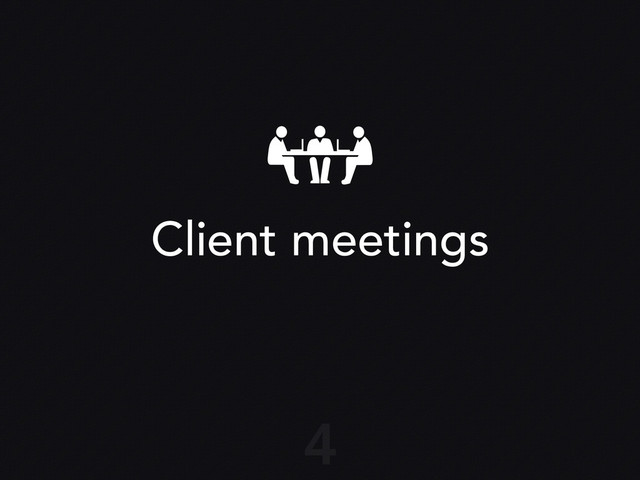 Client meetings
4
