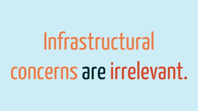 Infrastructural
concerns are irrelevant.
