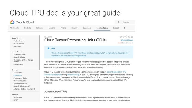 Cloud TPU doc is your great guide!
