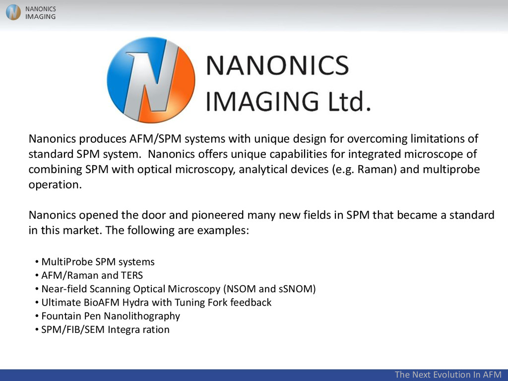 Nanonics Imaging Ltd. Speaker Deck