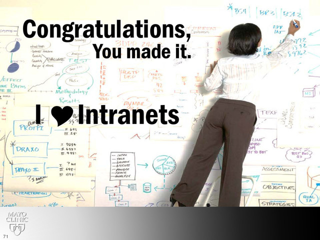I Intranets
71
Congratulations,
You made it.
