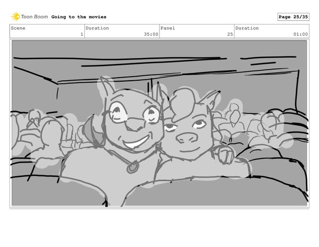 Scene
1
Duration
35:00
Panel
25
Duration
01:00
Going to the movies Page 25/35

