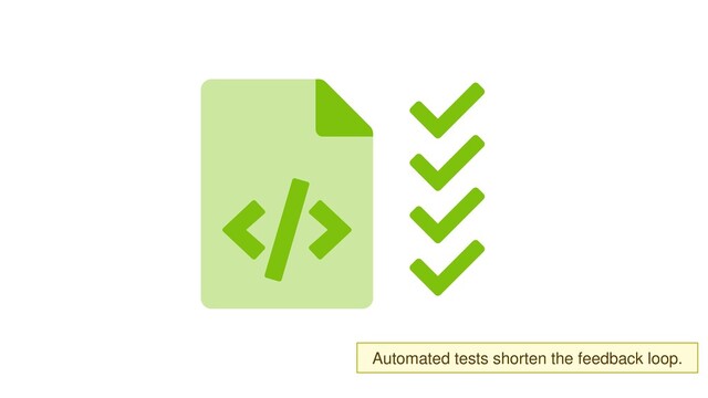 Automated tests shorten the feedback loop.
