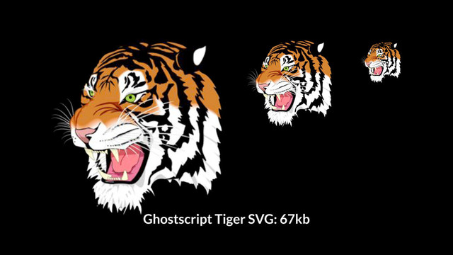Ghostscript Tiger SVG: 67kb

