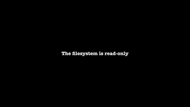 The ﬁlesystem is read-only
