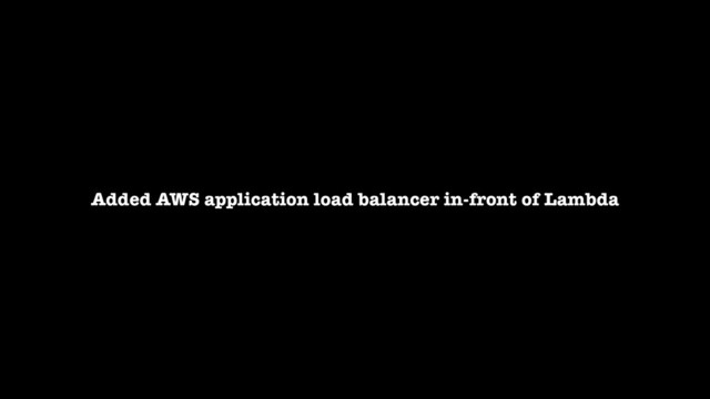 Added AWS application load balancer in-front of Lambda
