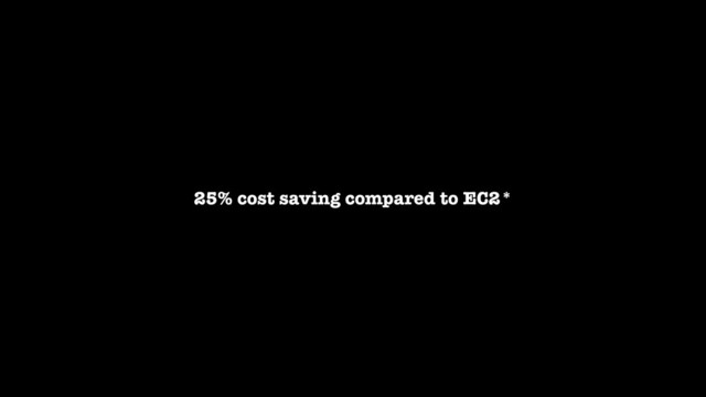 25% cost saving compared to EC2*
