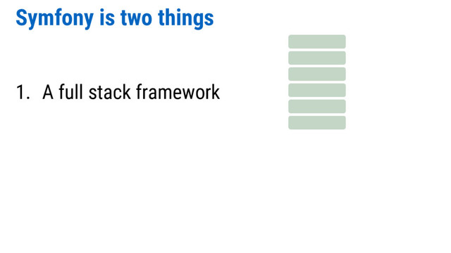 Symfony is two things
1. A full stack framework
