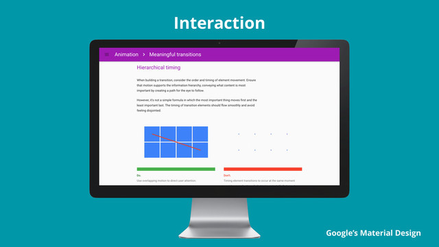 Interaction
Google’s Material Design
