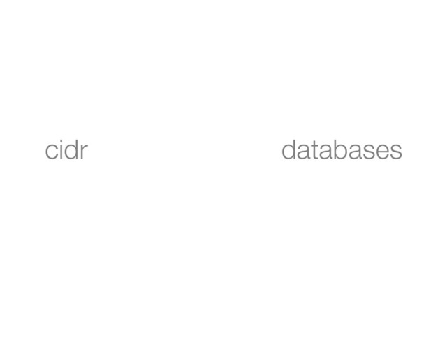 cidr databases
