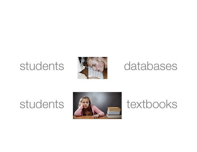 students databases
students textbooks
