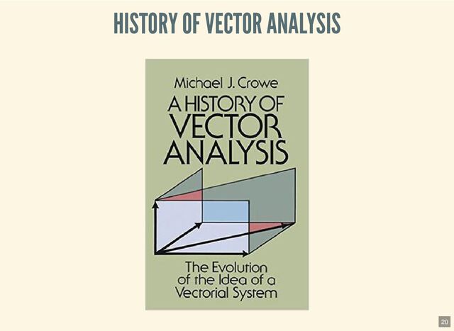 HISTORY OF VECTOR ANALYSIS
20
