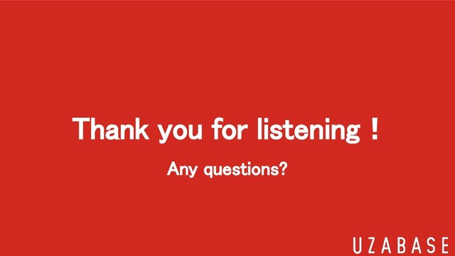 Any questions?
Thank you for listening！
