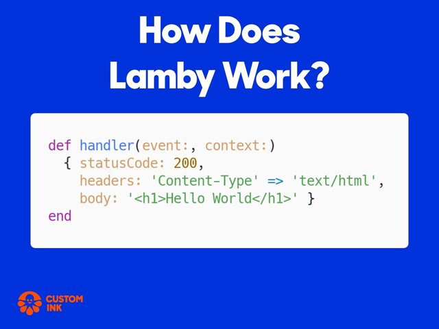 How Does
Lamby Work?
