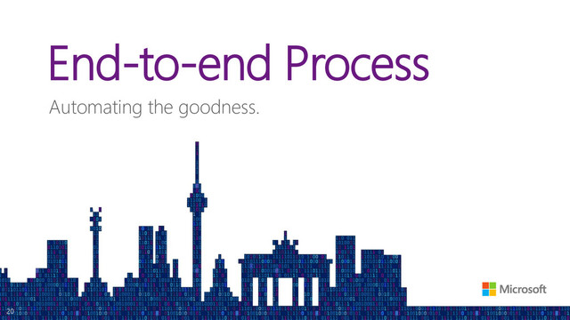 End-to-end Process
Automating the goodness.
20
