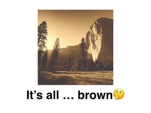 It’s all … brown
