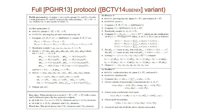 Full [PGHR13] protocol ([BCTV14USENIX] variant)
