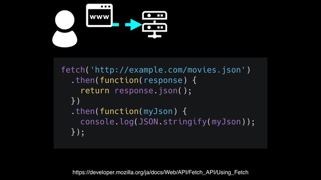 https://developer.mozilla.org/ja/docs/Web/API/Fetch_API/Using_Fetch
